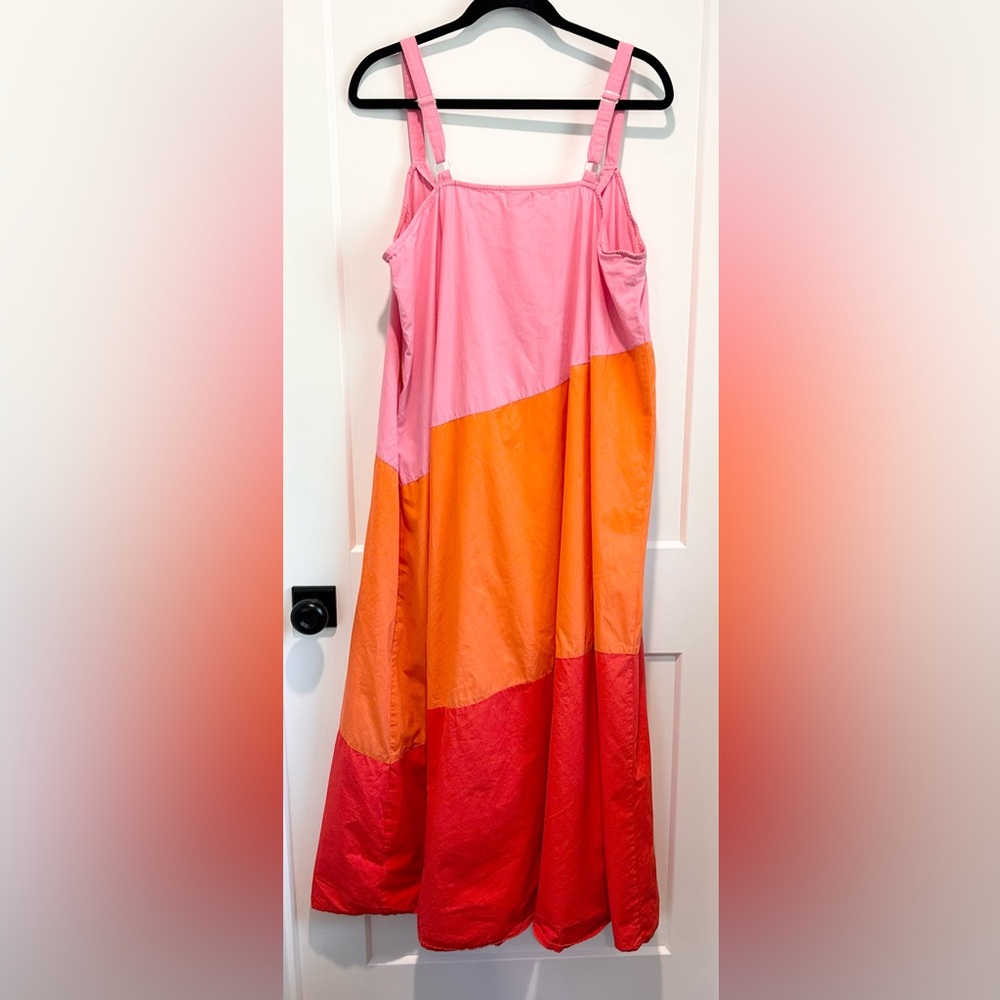 Mud Pie Colorblock Midi Dress in Pink, Orange & Red - Picture 8 of 12